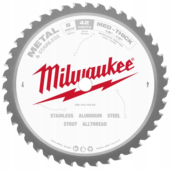 Milwaukee Akcesoria 48404515 Tarcza tnąca do metalu Ø203mm x Ø15.87mm x 42
