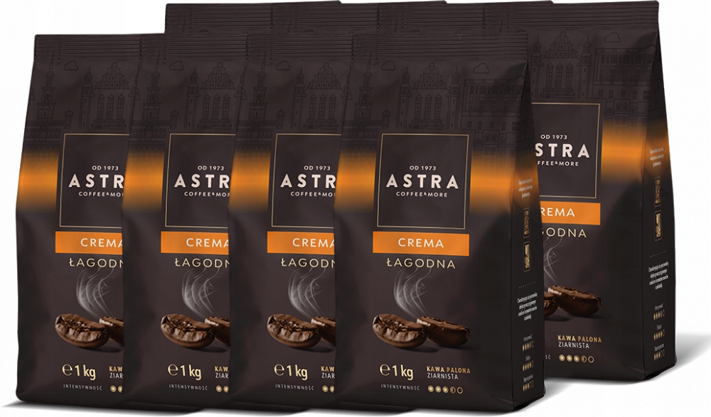 Kawa ziarnista Astra Łagodna Crema Special Blend 1kg x8