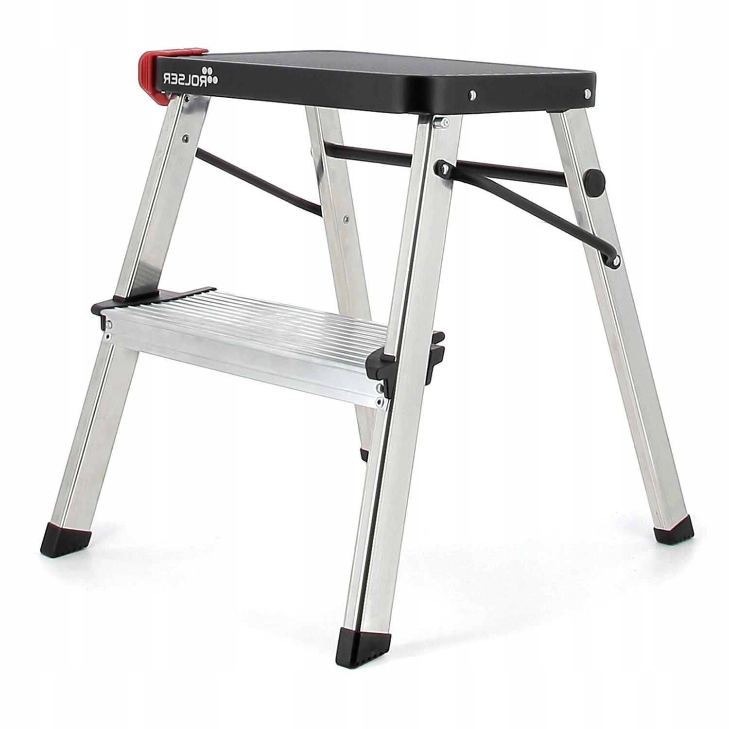 Levně Rolser domácí skládací schůdky Taburete, 2 Extra široké stupně, černé