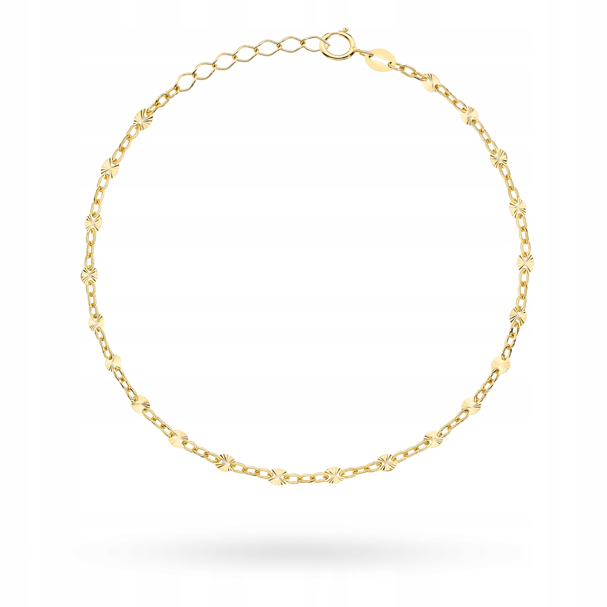 Zlatý Náramek Jemný pr. 585 s diamantovými kroužky 14k