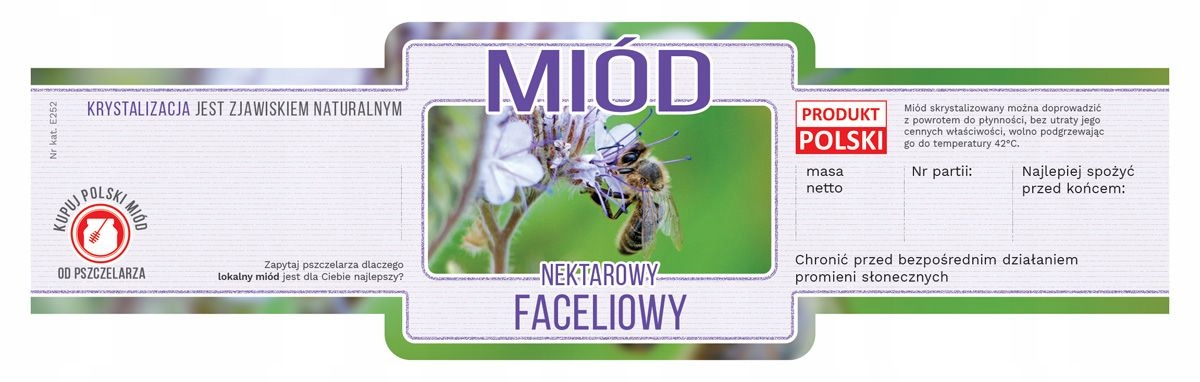 

Etykiety na miód faceliowy (100szt) E237
