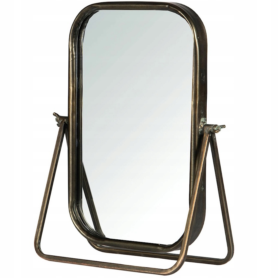 Zrcadlo Na Toaletní Stolek Na Líčení Zlaté Retro Výklopné Zrcátko 40 cm