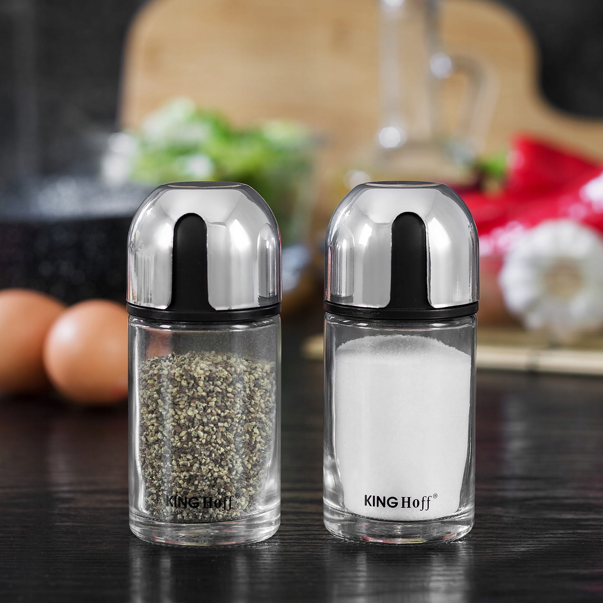 PRZYPRAWNIK SOLNICZKA PIEPRZNICZKA ZESTAW STAL SZKŁO DO SOLI PIEPRZU 2EL Kod producenta KH-1644