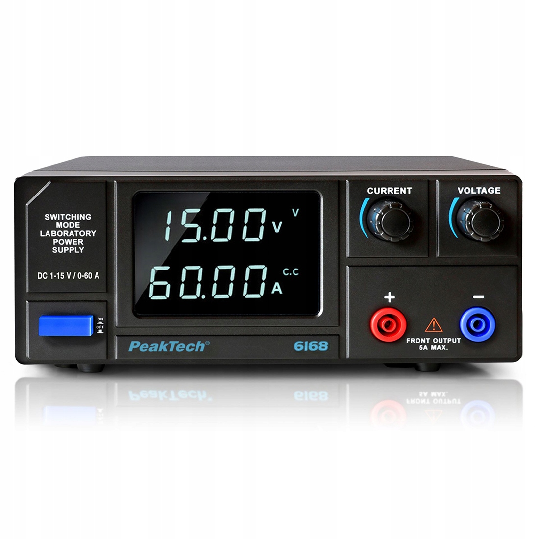 Impulsní laboratorní napájecí zdroj DC 15V 60A Led displej PeakTech P6168