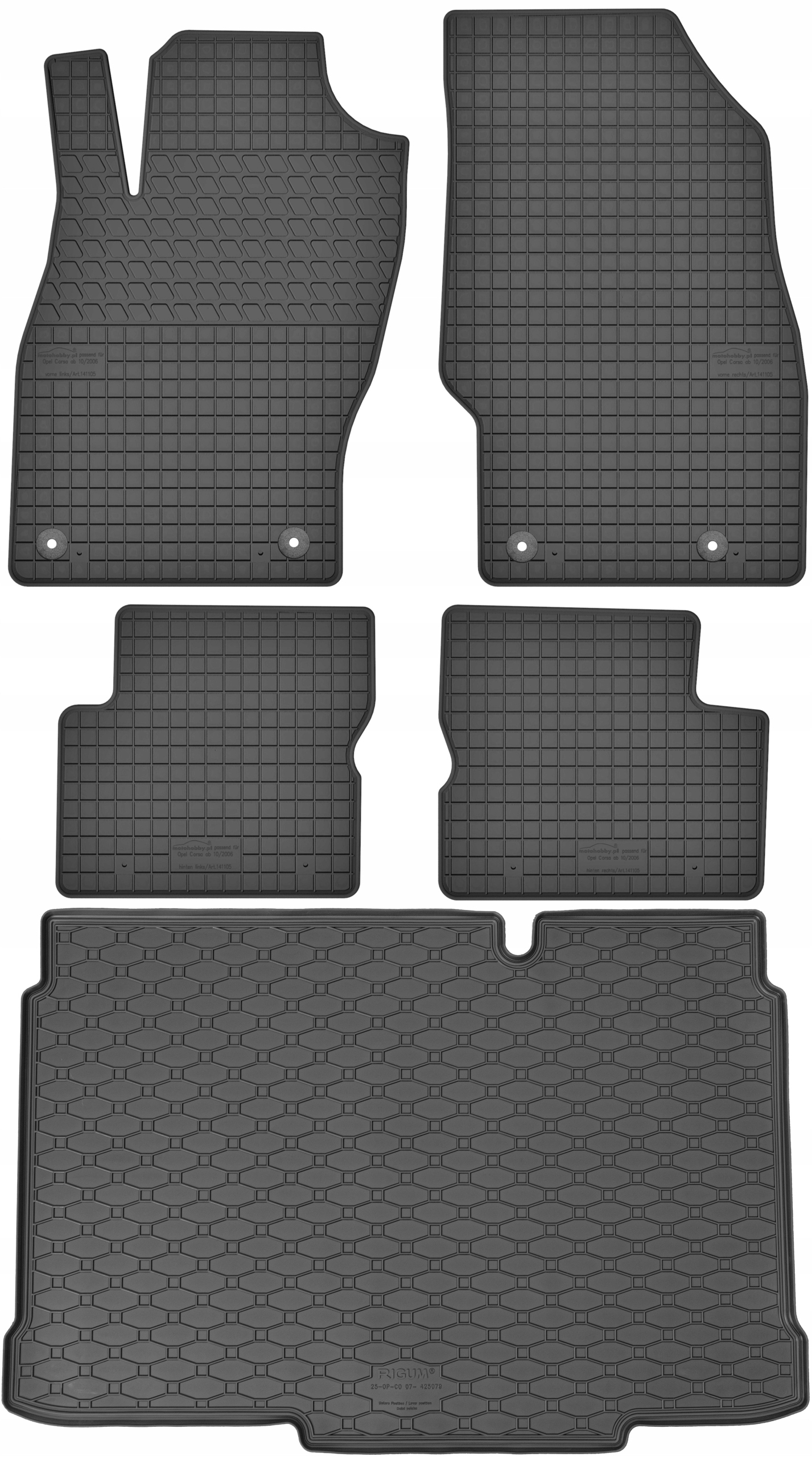 Opel Corsa E Hatchback 2014-2019 Sada Koberce batožinový priestor