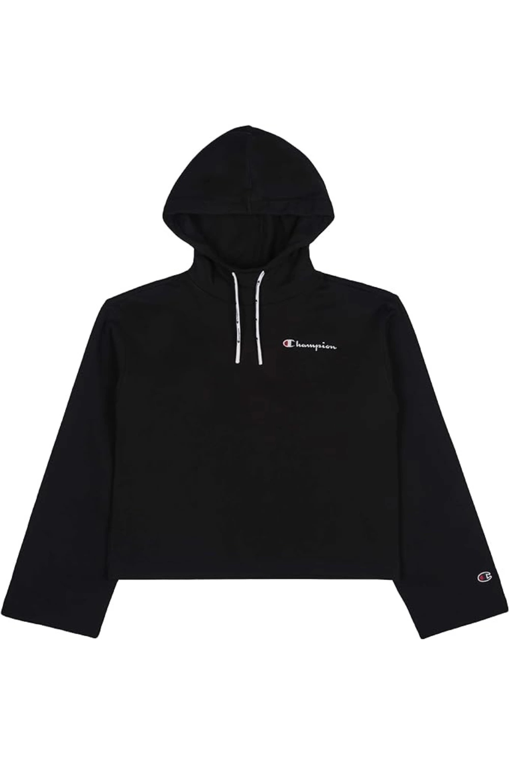 Mikina s kapucí Champion, černá, bavlněné teplákové logo vel.
