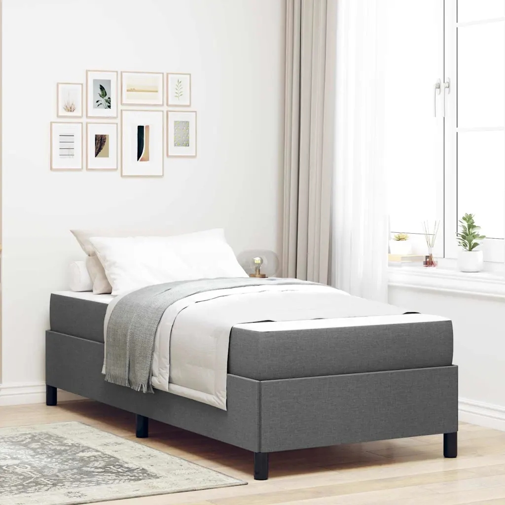 vidaXL Postel s boxspringem Tmavě šedá 80 x 200 cm textil