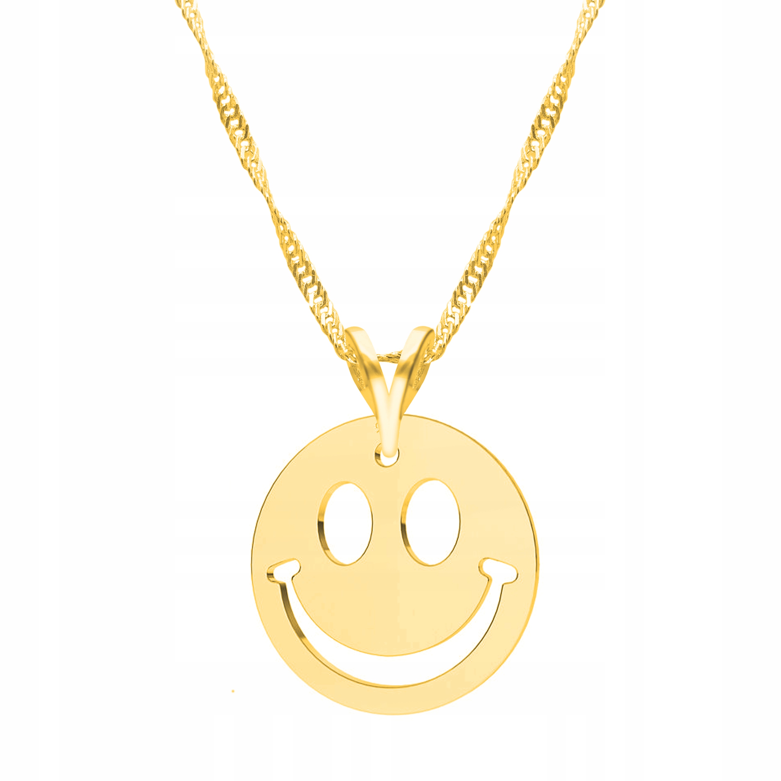 Řetízek zlatý náhrdelník 925 Úsměv Emotikon