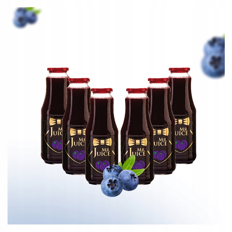 Levně Borůvkový džus přírodní s pasterizovanou dužinou Mr.Juice 6 ks x 1.0 l
