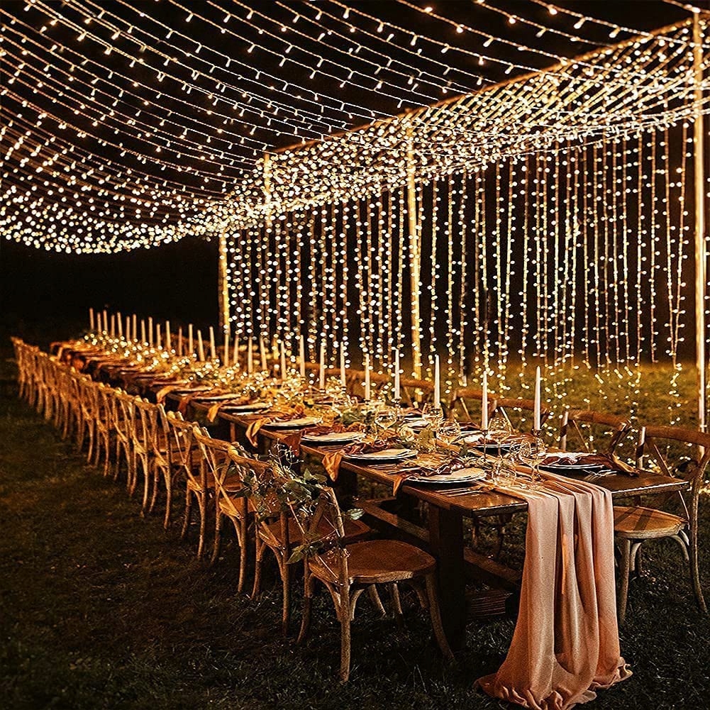 DEKOFUN Kurtyna Świetlna Lampki Girlanda Ozdobna 600LED 6mx3m — miniatura 7
