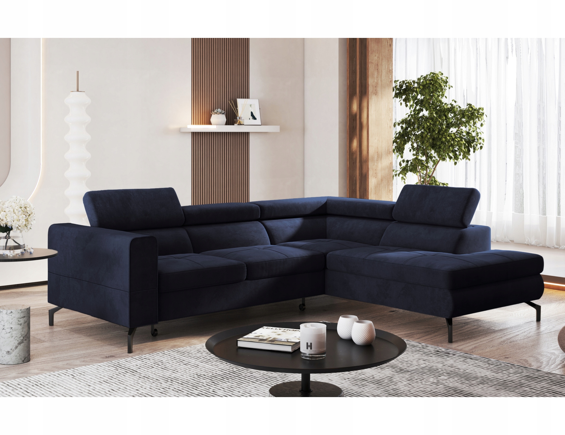 Rohová Sedací Souprava s funkcí spaní Balsta automat velur