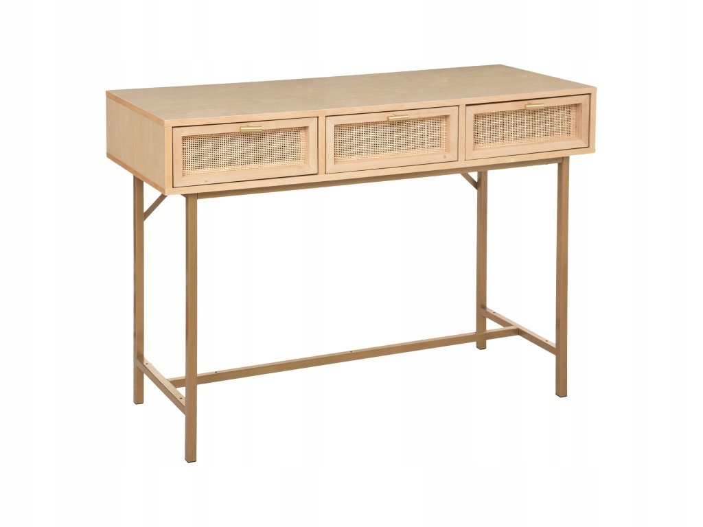 Úzká boho konzola Rayo se 3 zásuvkami a vídeňským výpletem