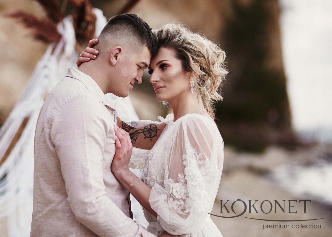 Kolczyki ślubne listki PIĘKNE ROSE AAA DŁUGIE glam Marka Kokonet