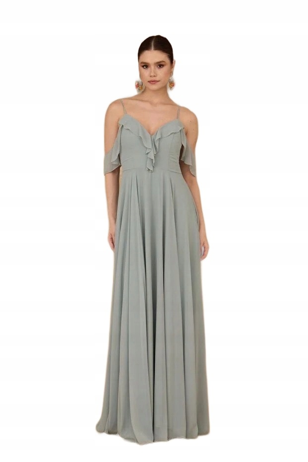 Carmen Dlouhé Šaty S Volánem A Odhalenými Rameny 40 5FA