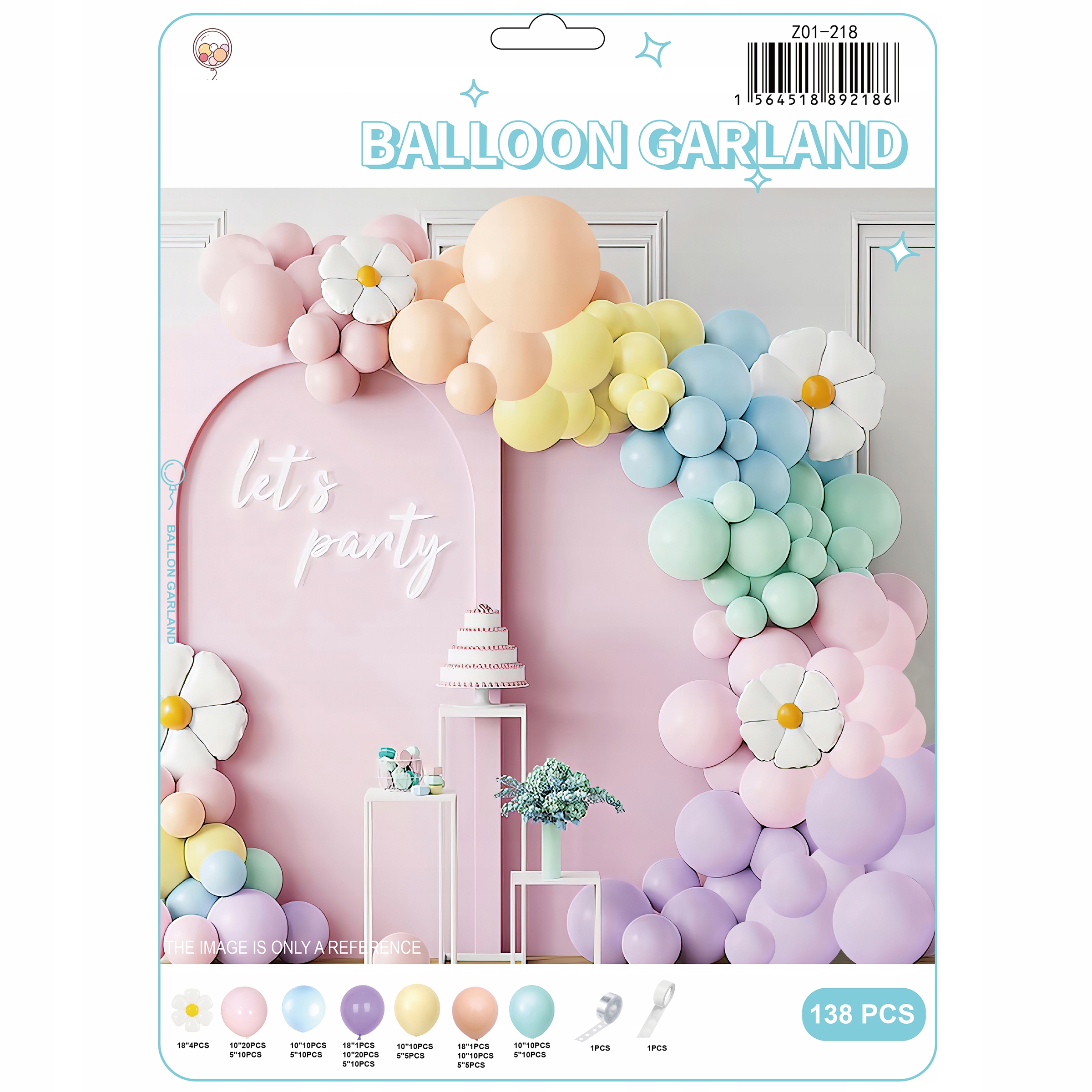 

Girlanda Balonowa Pastelowe Kwiaty Balony 132szt