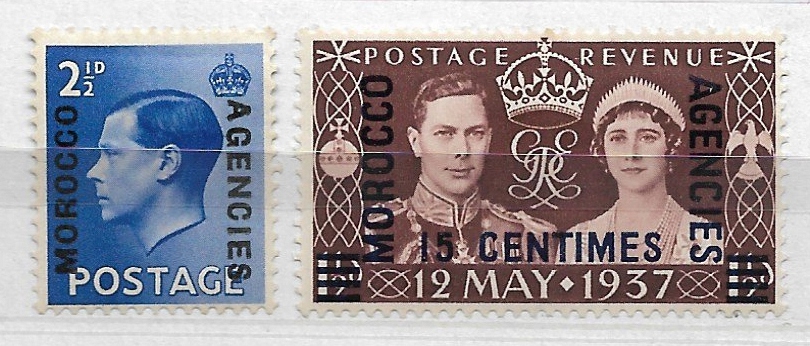 Maroko, poczta brytyjska, 1937 rok