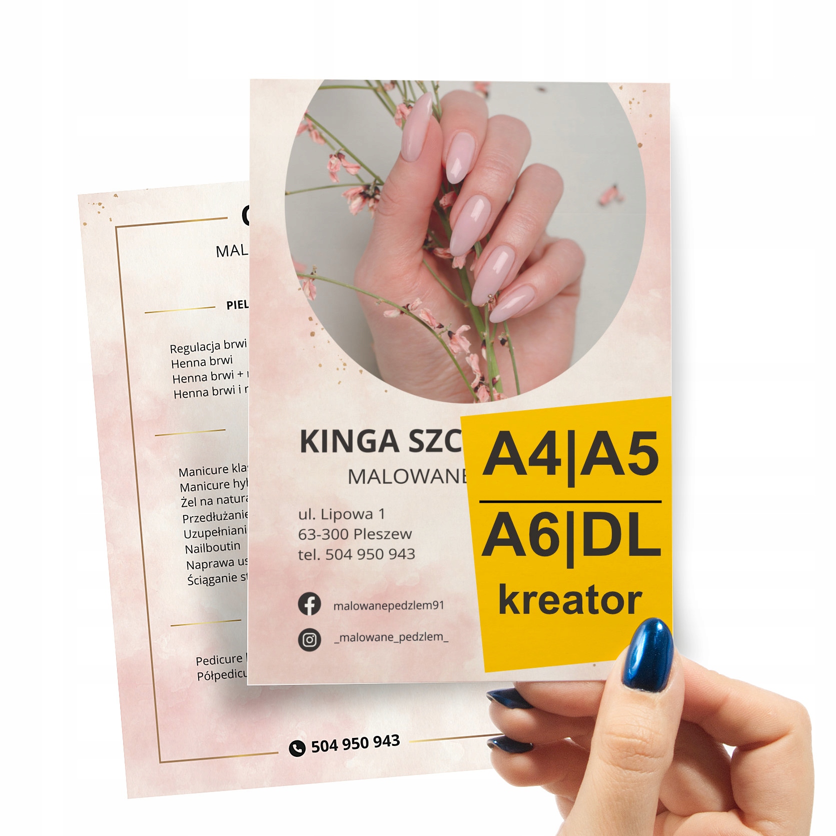 

Ulotki z własnego projektu A4 A5 A6 DL kreator