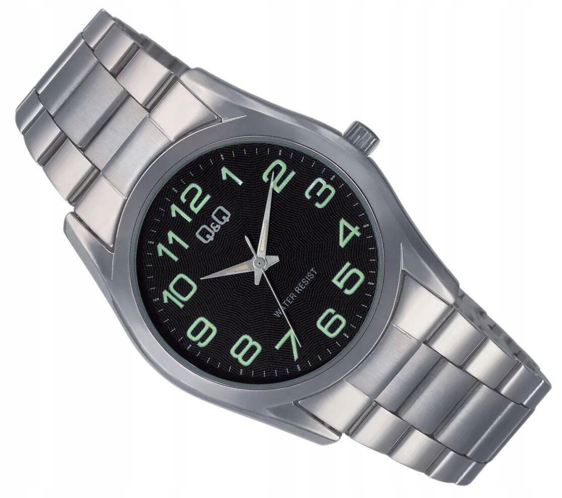 Ocelový Stříbrný Čitelný Pánské Hodinky Qq C58A-002P Na Ocelovém Náramku