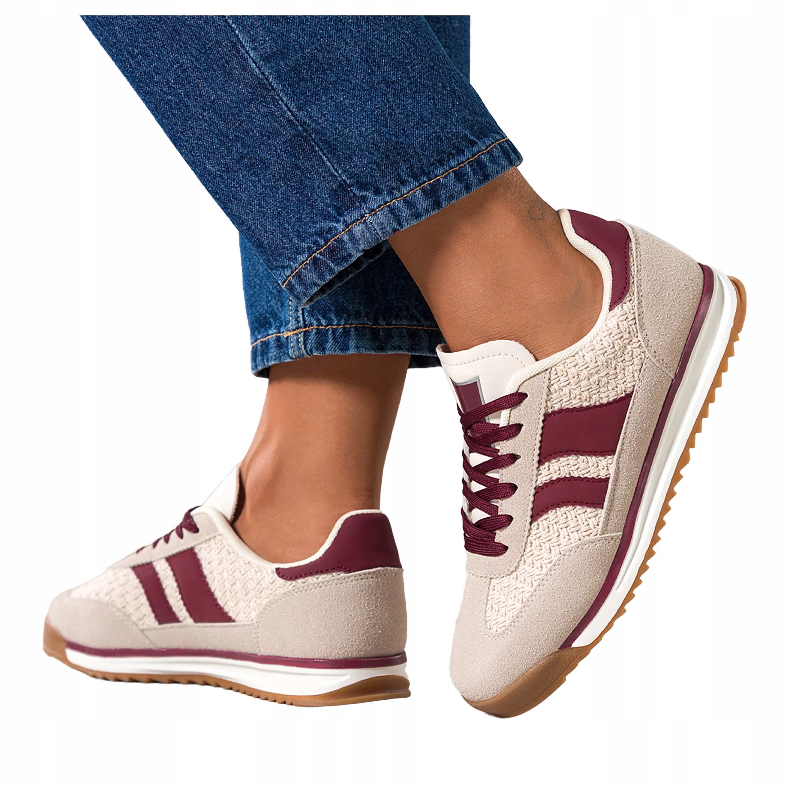 Béžové Tenisky Dámské Šněrovací S Drážkovanou podrážkou Pohodlné Sportovní vel. 41