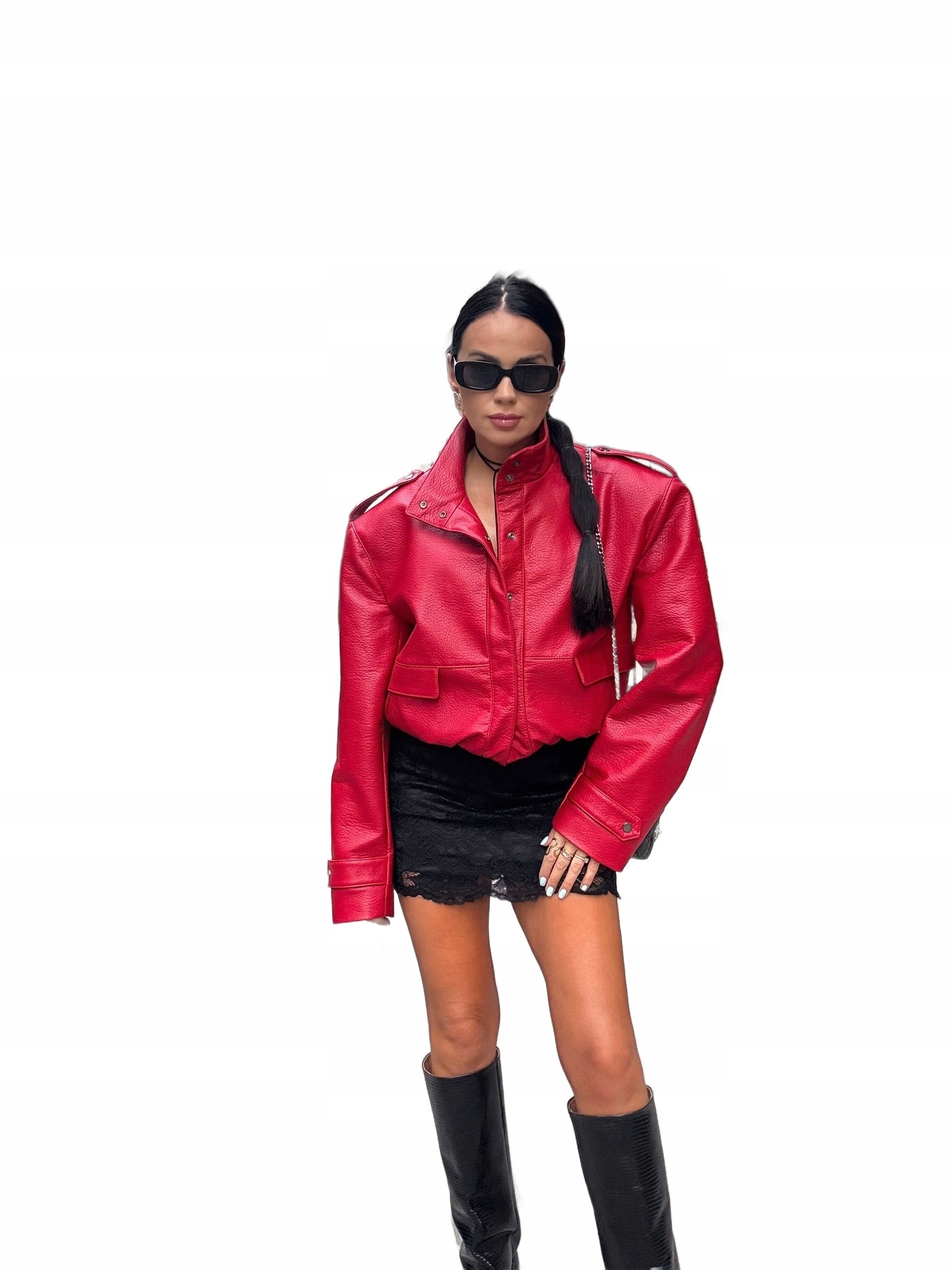 La Milla Bunda Bomber Prémiová Eko Kůže Červená Univerzální