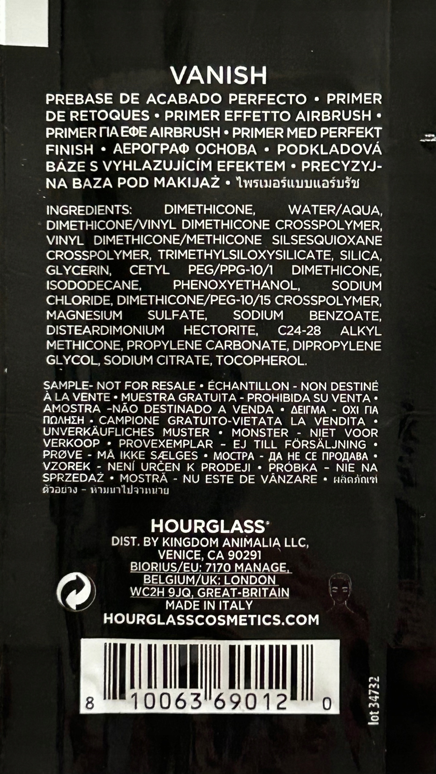 Baza pod makijaż hourglass vanish 1 ml Marka Hourglass