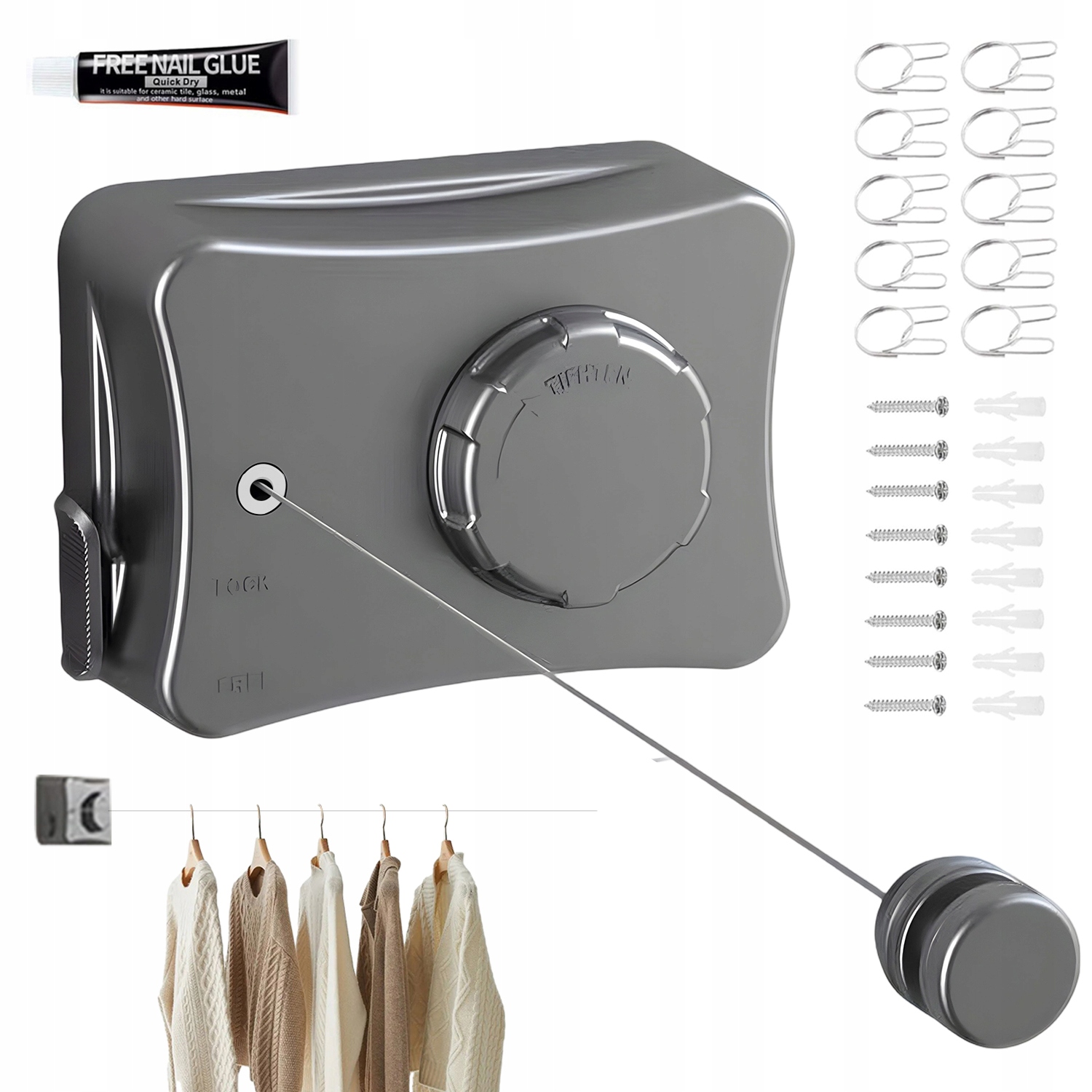 Levně Neviditelná Výsuvná Šňůra Na Sušení Prádla Pro Terasu, Balkon, Prádelna