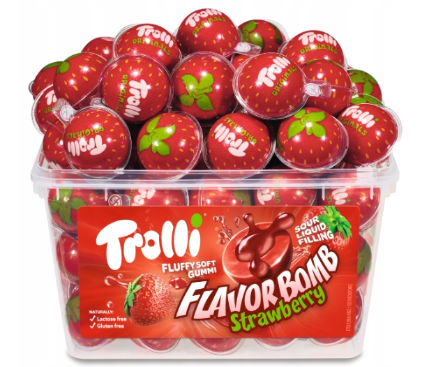 Żelki Trolli 60SZT Bombs Strawberry 1128g