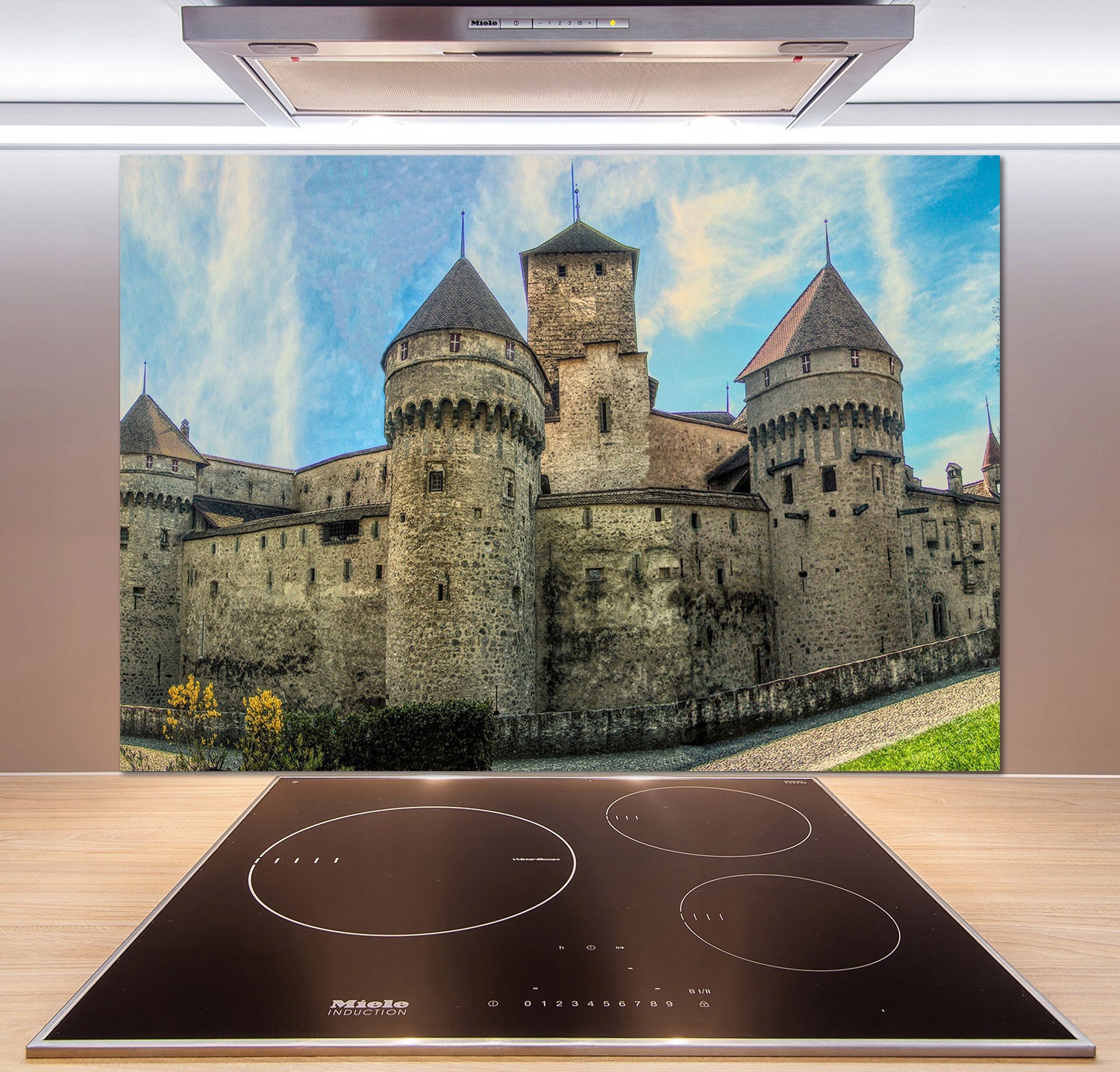 

Panel do kuchni Zamek w Szwajcarii 100x70 + Klej