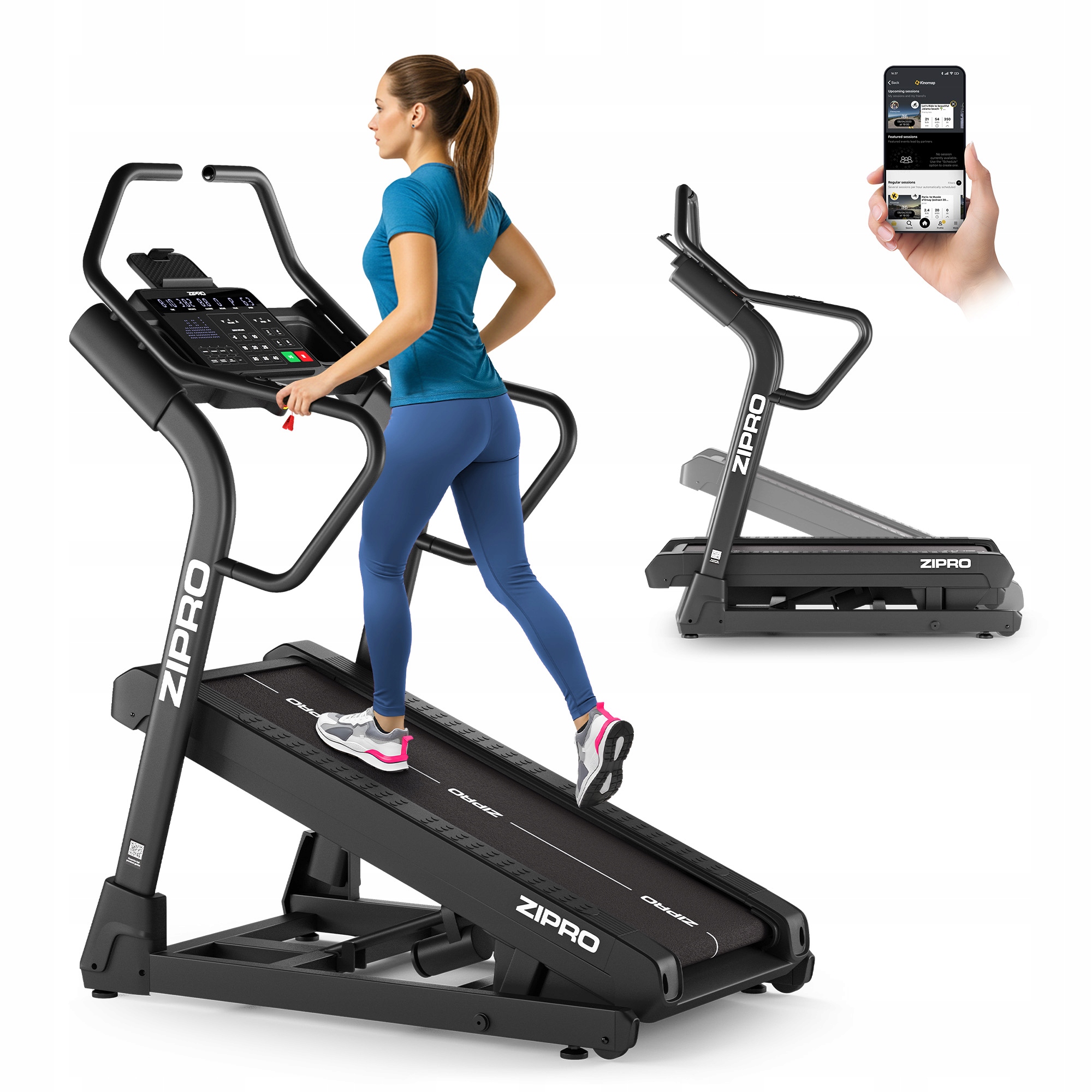 Bieżnia Treningowa Elektryczna Nachylenie 40% Do Wspinania Zipro Shred