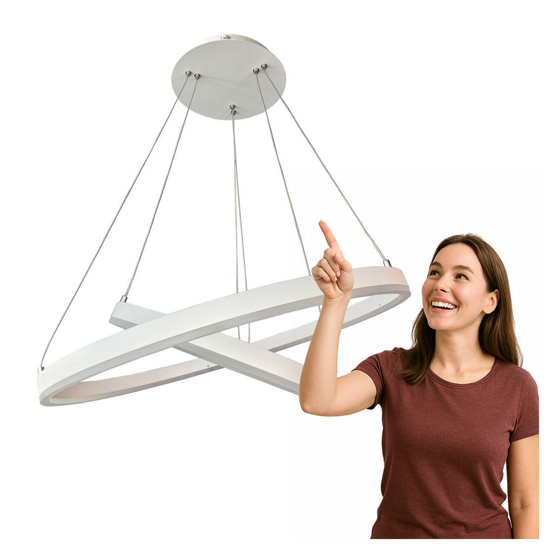 Moderná závesná Led lampa Jovita biela Italux