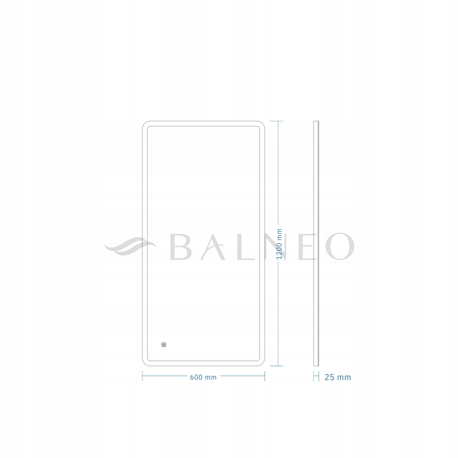 Lustro ścienne Balneo prostokąt 60 x 120 mm Typ lustra ścienne