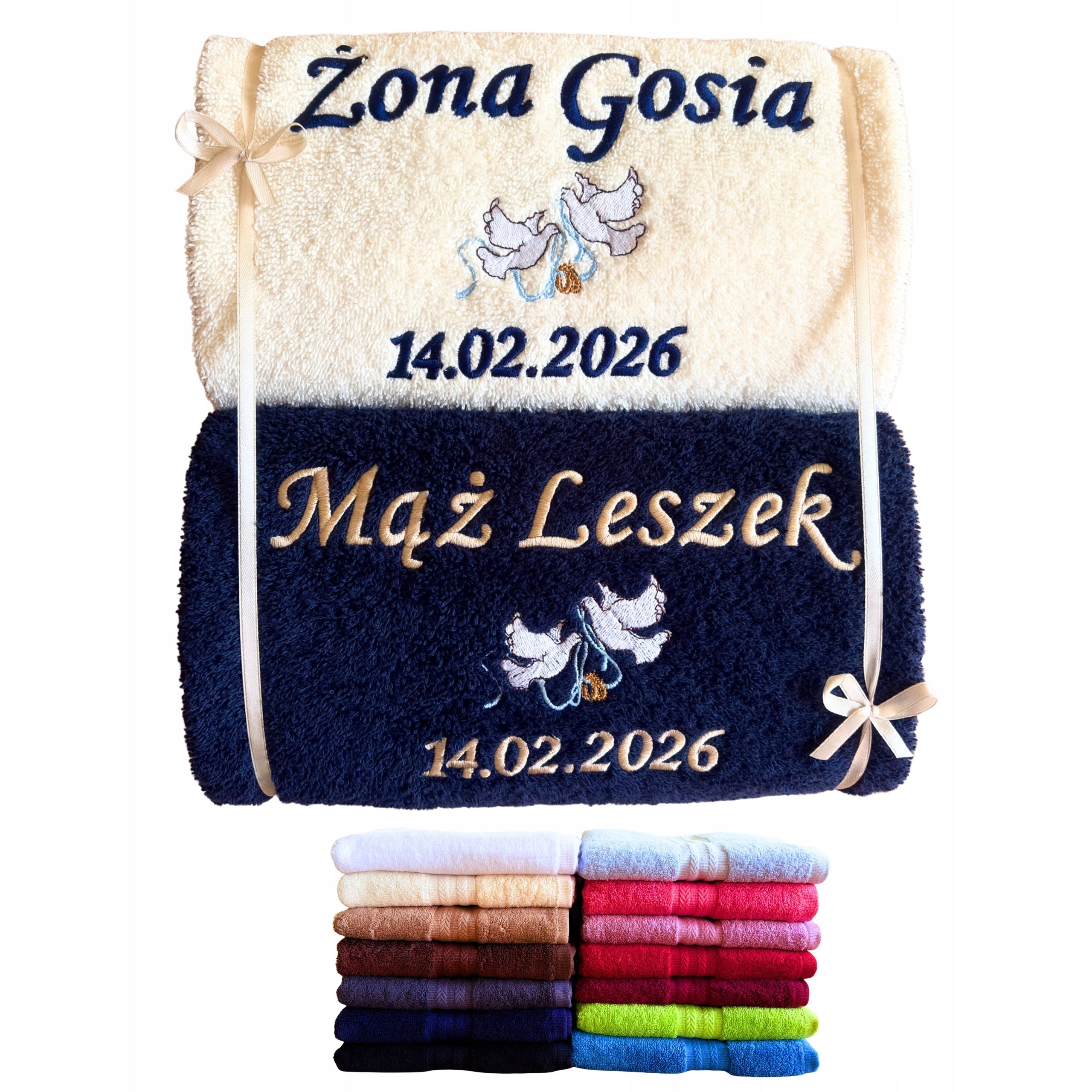 Dárek pro mladý pár, svatební suvenýr na svatba, Ručníky, manželka, manžel