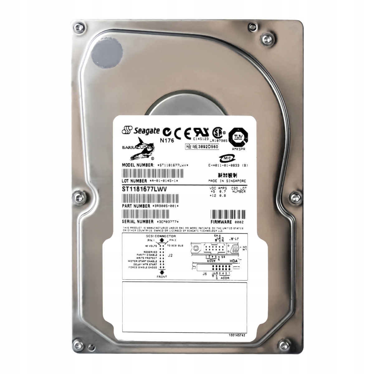 Seagate Barracuda 181GB 7.2K 16MB Scsi U160 3.5'' ST1181677LWV