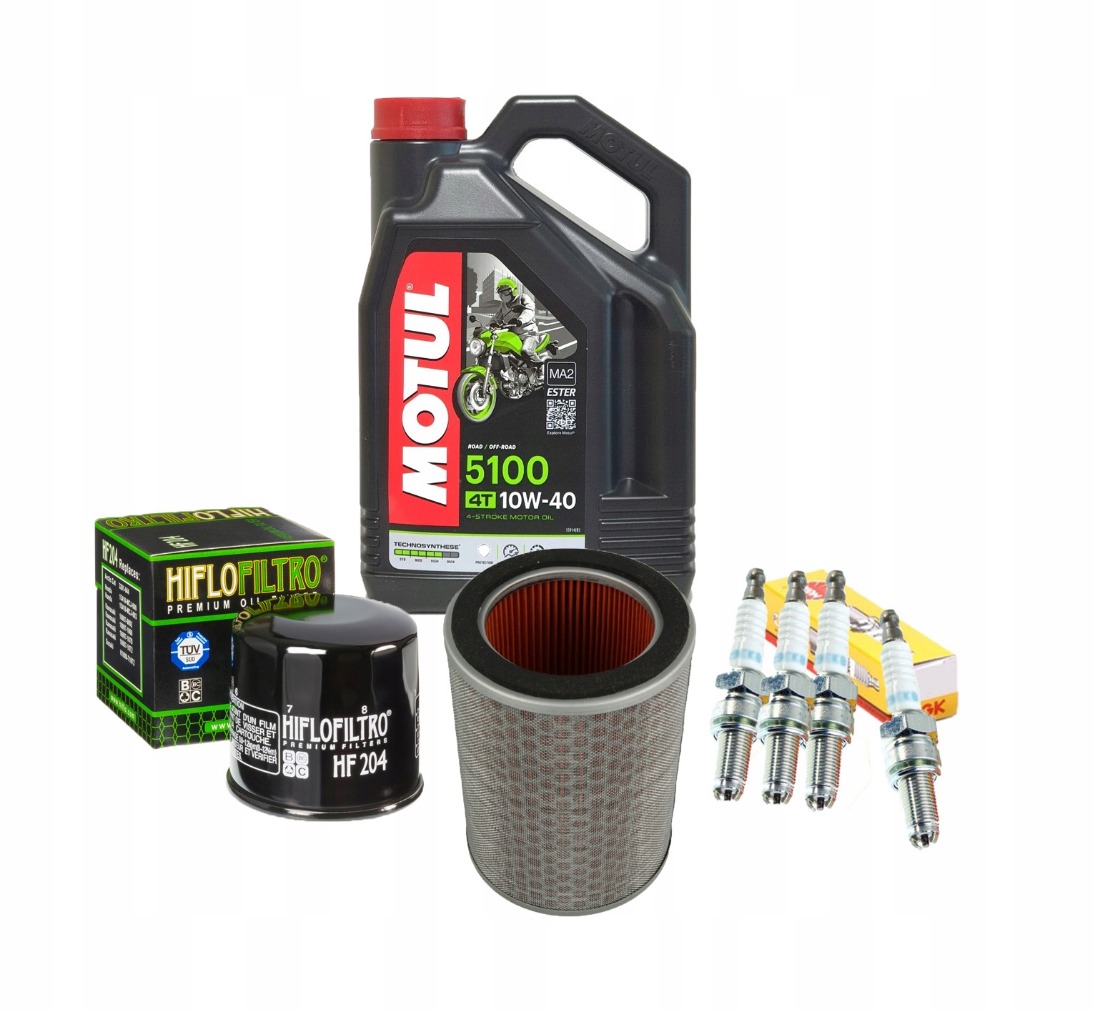 Olej do HONDA CB 900 HORNET SC48 02-06r olej Motul 5100 10w40 Świece NGK