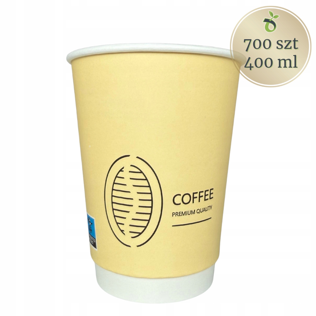 700 ks Papierový hrnček na kávu 400 ml dvojvrstvový Premium Quality