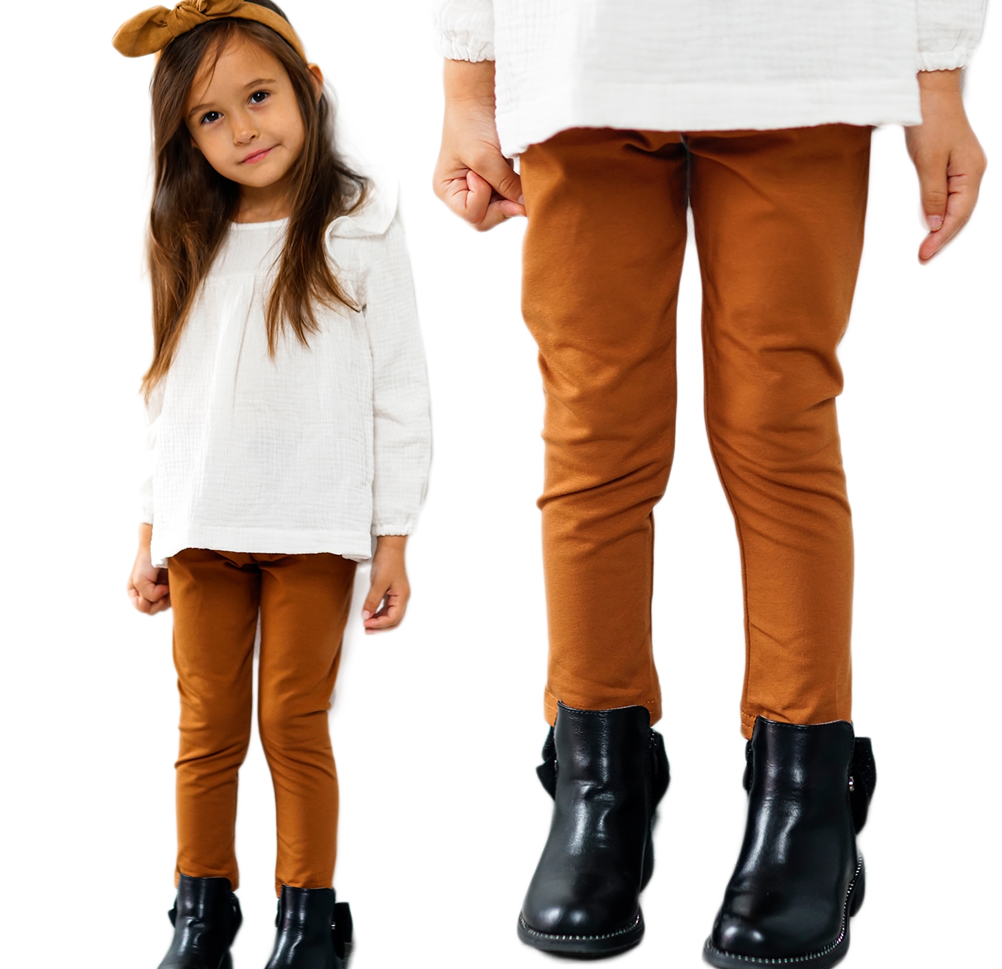 

Legginsy spodnie getry dla dziecka-rozm 104 Karmel