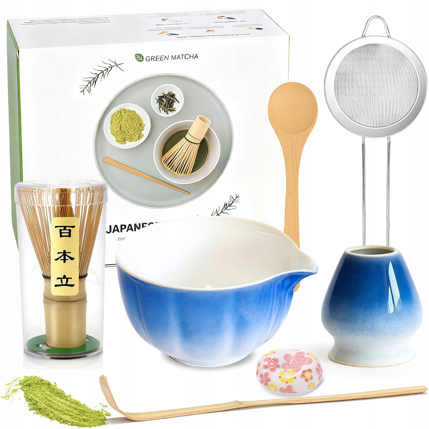 Levně Bambusová Sada Na Výrobu Matchy, Šlehací Metla, Profesionální Prosévač