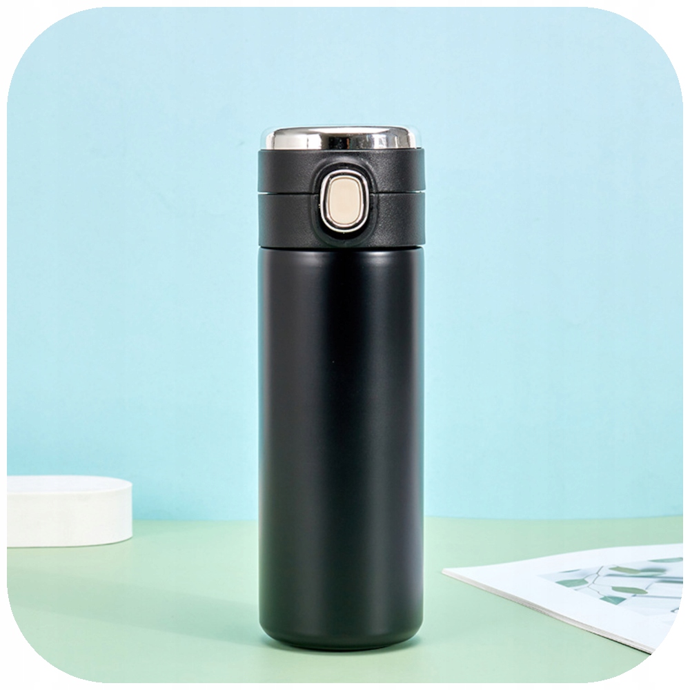 KUBEK TERMICZNY TERMOS LED LCD Temperatura SMART Z USTNIKIEM SZCZELNY Model TERMOS NA KAWE PREZENT NA DZIEŃ BABCI I DZIADKA