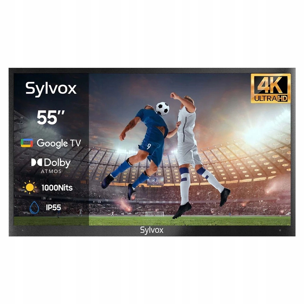 Telewizor ogrodowy LCD 55 4K Uhd Sylvox Google Tv Dolby IP55 WFi 1000 nitów