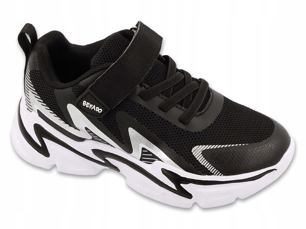 Befado Adidasy Buty Sportowe Power Lekkie Rzepy Polskie Dziecięce Czarne 35