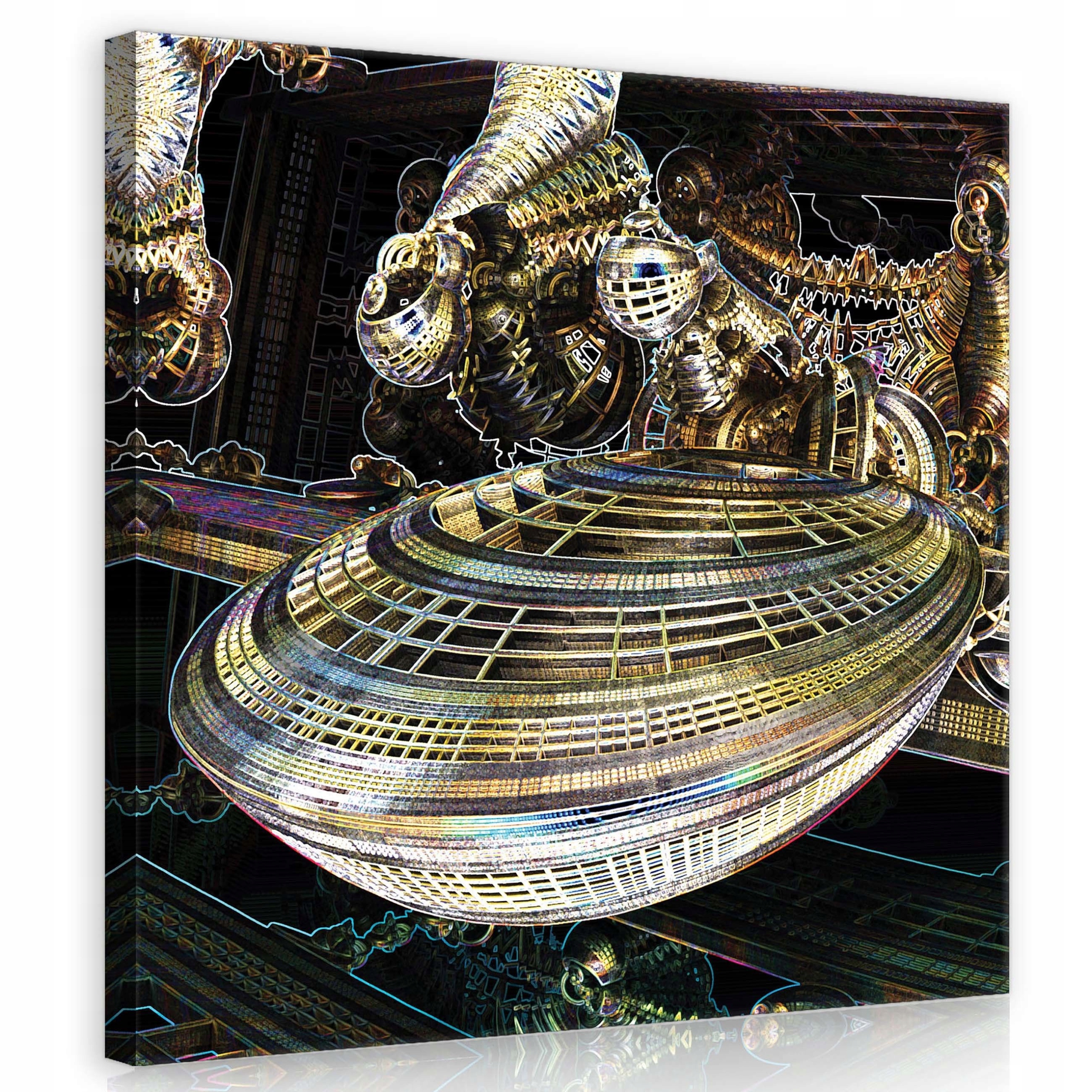 Obraz 80x80 Futuristická loď kosmická stanice mechanismy abstrakce