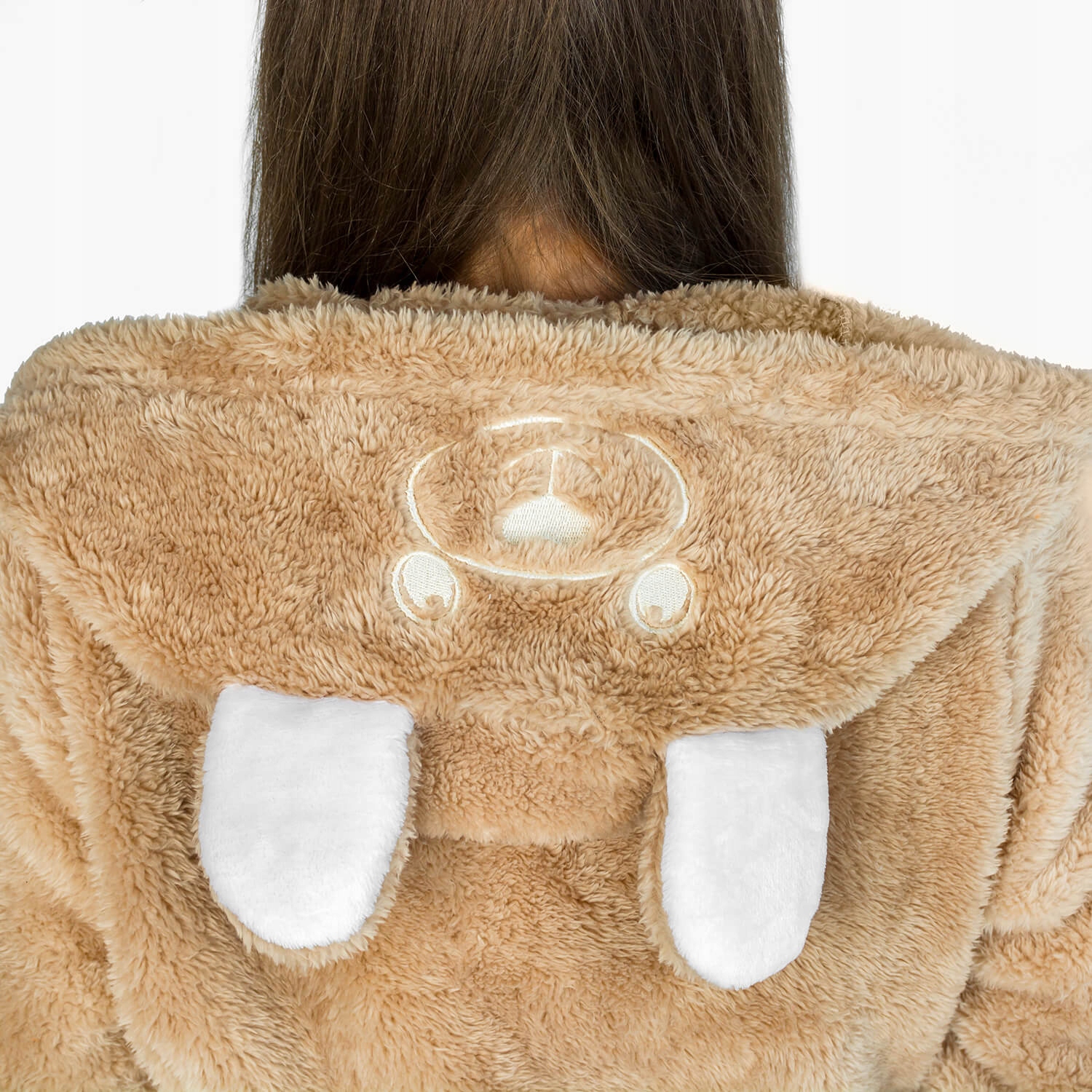 SZLAFROK MIŚ DAMSKI MĘSKI Z KAPTUREM DŁUGI CI Kolor dodatkowy biały