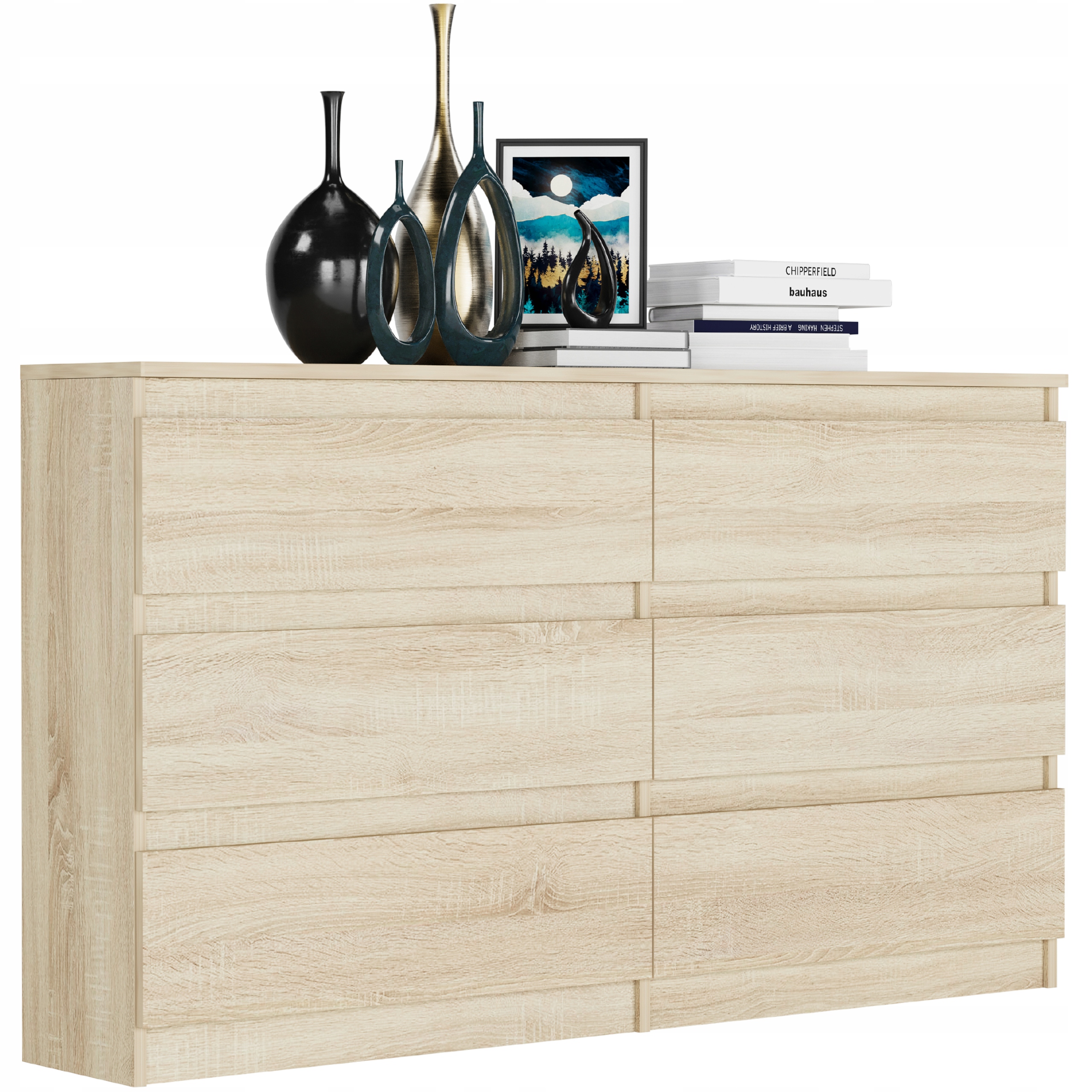 KOMODA 140 CM SZAFKA 6 SZUFLAD PRODUCENT PL R-140 SONOMA