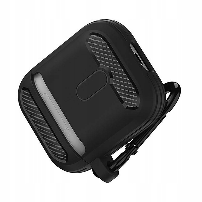 CZARNE WYTRZYMAŁE SILIKONOWE ETUI CARBON DO AIRPODS 1 i 2 GENERACJI MOCNE! Kod producenta POK022076