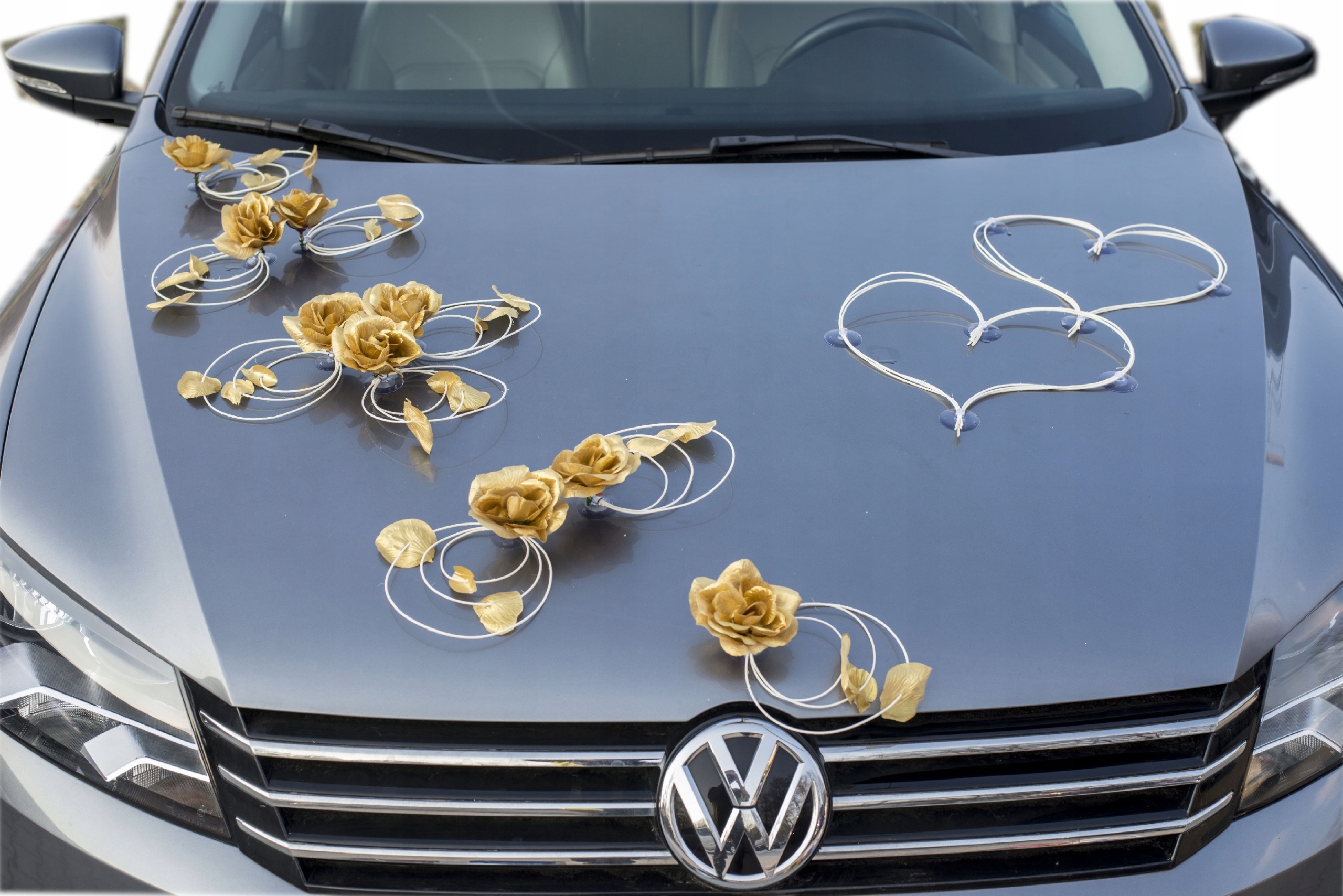 

Złote róże dekoracja na auto-ozdoba ślub Nr.05