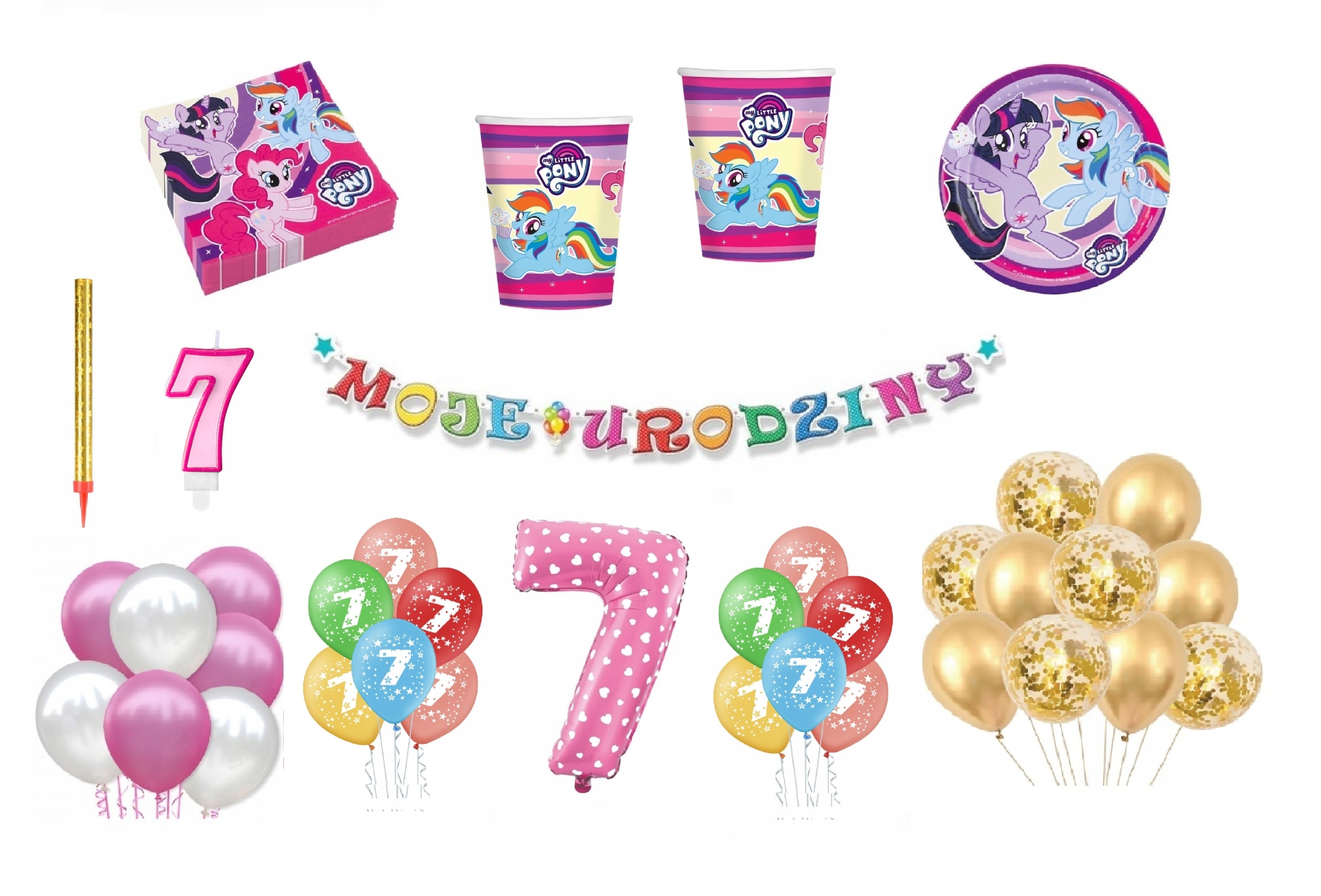 

Zestaw My Little Pony 7 Urodziny Balony