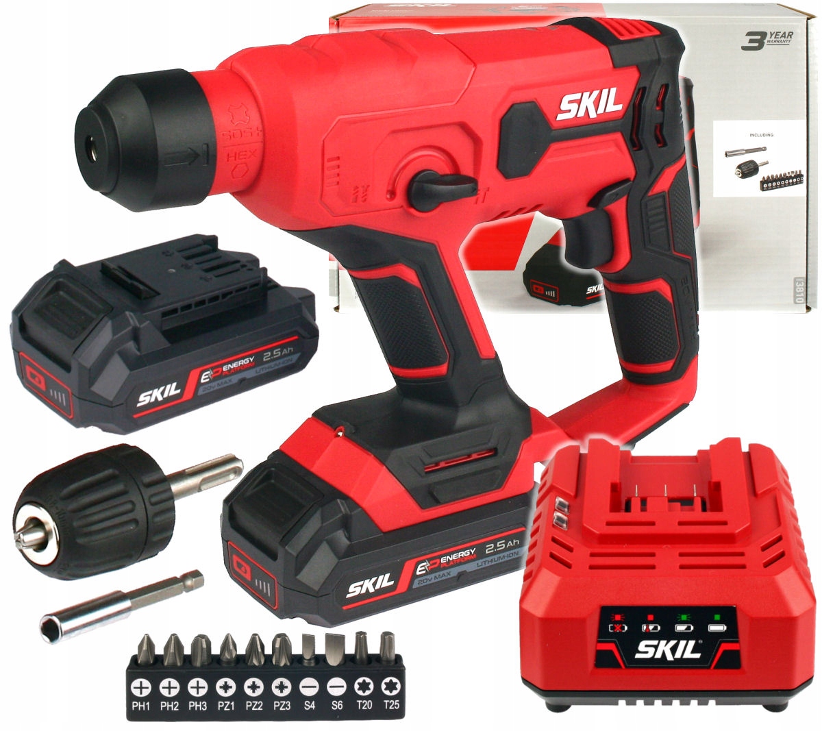 

Młotowiertarka Sds-plus 20V Skil 2x2,5Ah