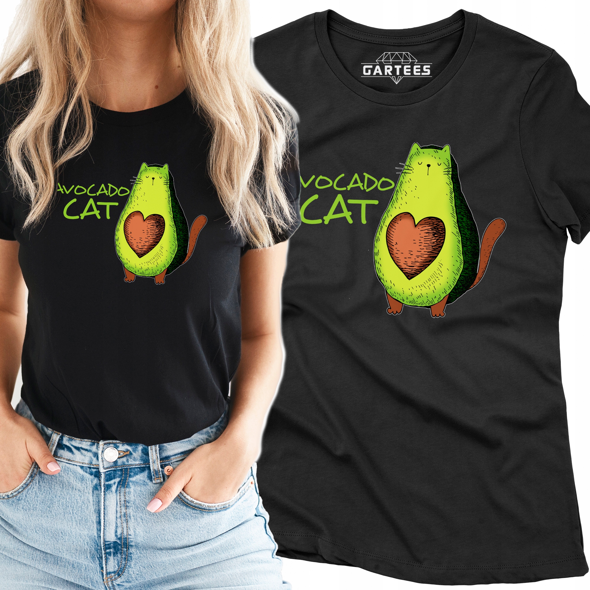 

Koszulka Damska Awokado Cat Kotek Smieszne