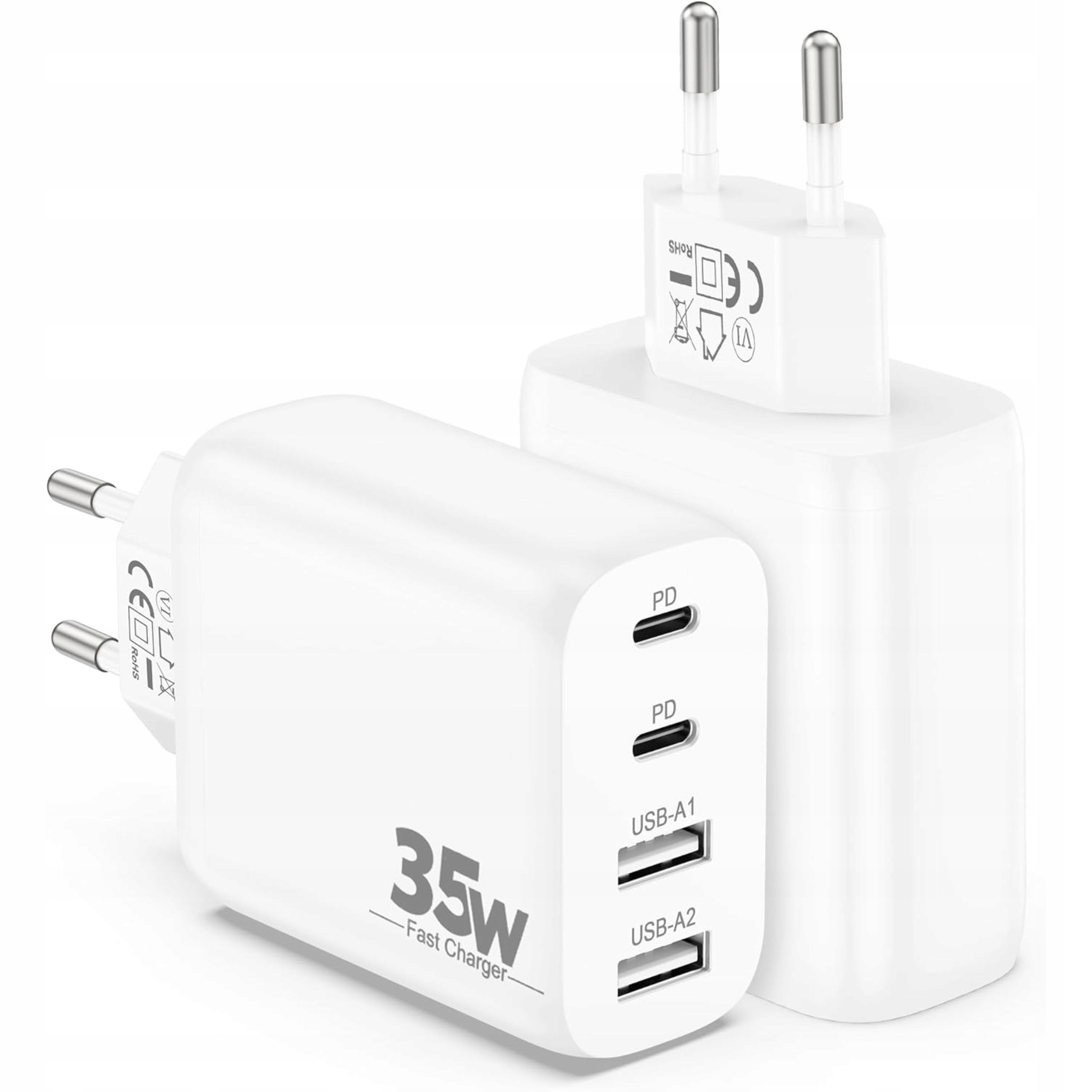 Ładowarka Usb-c 35W 4 Porty Usb-c Usb-a Szybkie Ładowanie iPhone Samsung