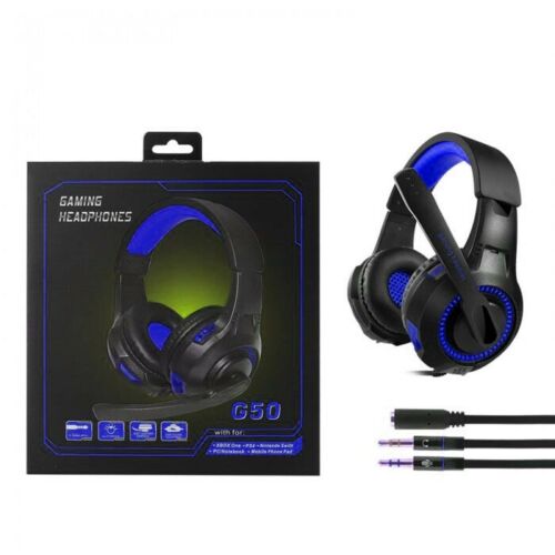 SŁUCHAWKI GAMINGOWE DLA GRACZA MIKROFON PS4 G50 + STOJAK PODŚWIETLENIE LED Model SY830MV